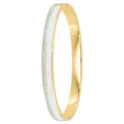 So Charm BijouxBracelet en résine colorée ayant un aspect proche de l’Email par So Charm® ornée de cristaux Swarovski® BS4338-DORE-BLANC
