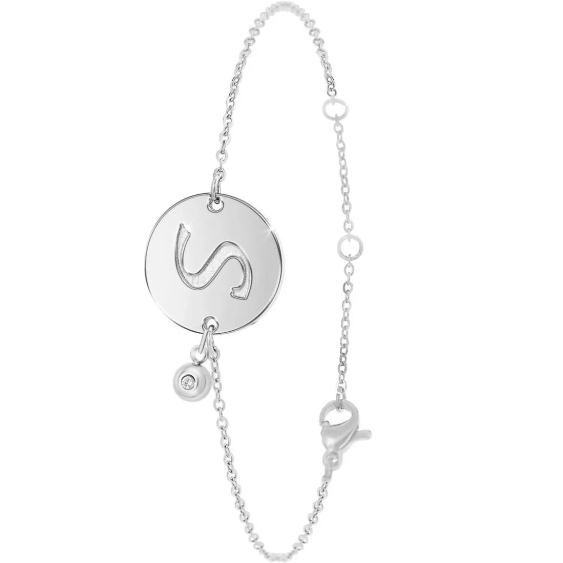 So Charm BijouxBracelet Femme So Charm - BD2281-ARGENT-V-DIAMANT - Bracelet Initial Argenté