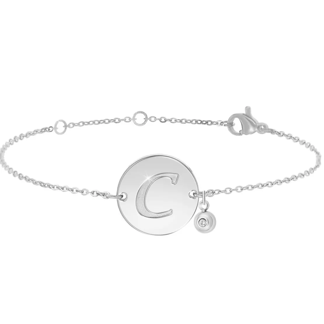 So Charm BijouxBracelet Femme So Charm - BD2281-ARGENT-C-DIAMANT - Bracelet Initial Argenté