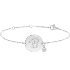 So Charm BijouxBracelet Femme So Charm - BD2281-ARGENT-B-DIAMANT - Bracelet Initial Argenté