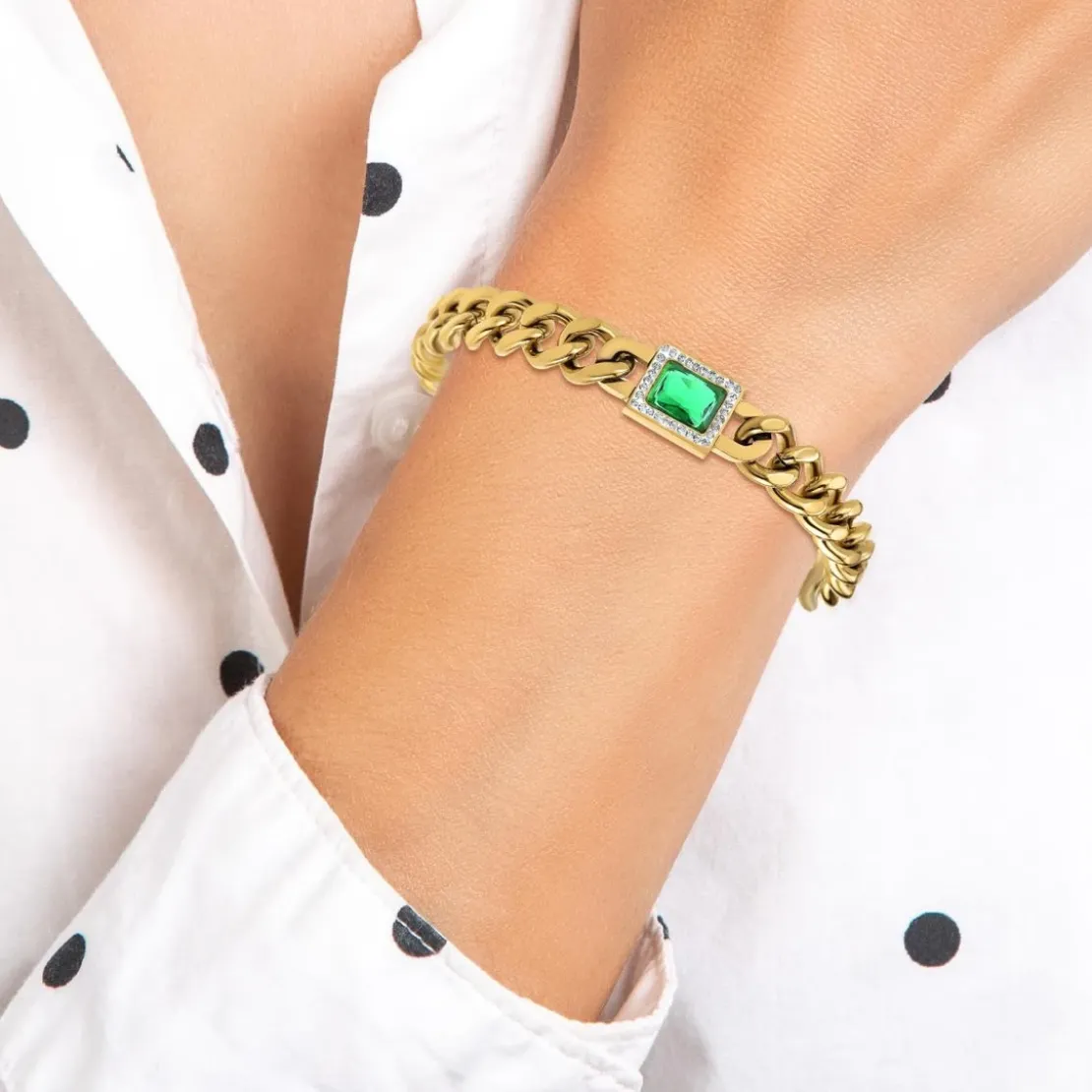 So Charm BijouxBracelet Femme So Charm - B3216-DORE-VERT - Bracelet Mode Doré
