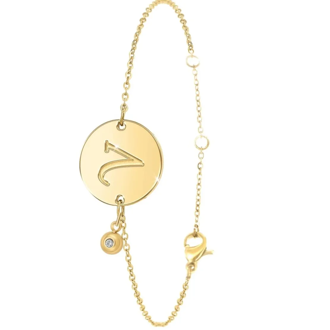 So Charm BijouxBracelet Femme So Charm - BD2281-DORE-V-DIAMANT - Bracelet Initial Doré