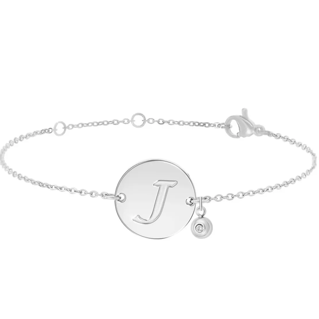 So Charm BijouxBracelet Femme So Charm - BD2281-ARGENT-J-DIAMANT - Bracelet Initial Argenté