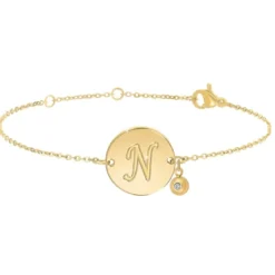 So Charm BijouxBracelet Femme So Charm - BD2281-DORE-N-DIAMANT - Bracelet Initial Doré