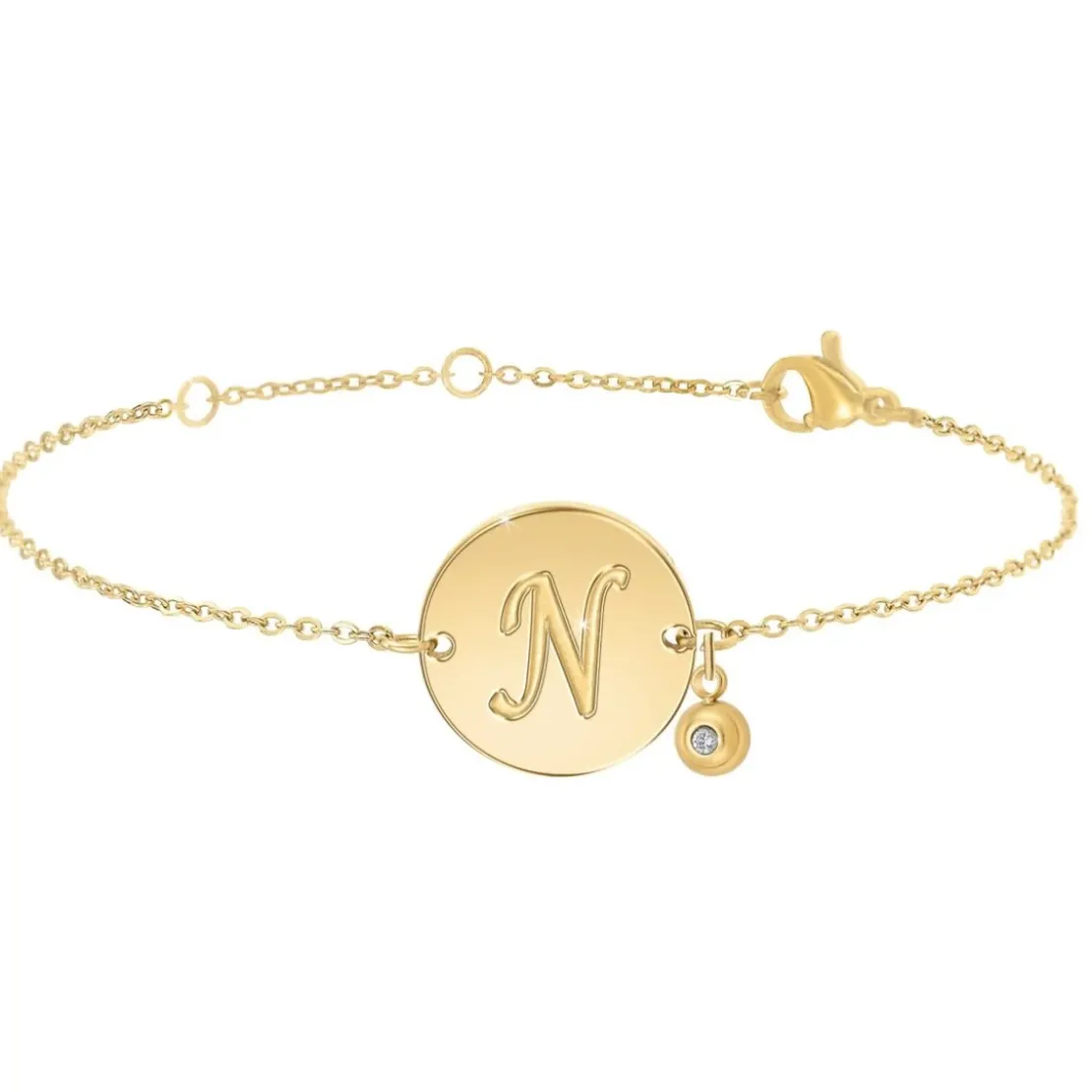 So Charm BijouxBracelet Femme So Charm - BD2281-DORE-N-DIAMANT - Bracelet Initial Doré