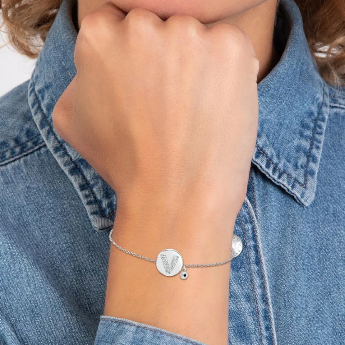 So Charm BijouxBracelet Femme So Charm - BD2693-ARGENT-V-DIAMANT - Bracelet Argenté Lettre