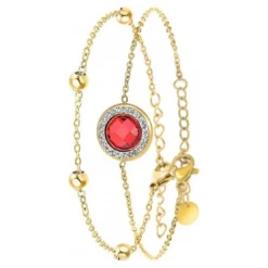 So Charm BijouxBracelet Femme So Charm - B2125-ROUGE+B2371-DORE - Bracelet Mode Doré