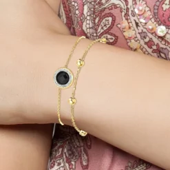 So Charm BijouxBracelet Femme So Charm - B2125-NOIR+B2371-DORE - Bracelet Mode Doré