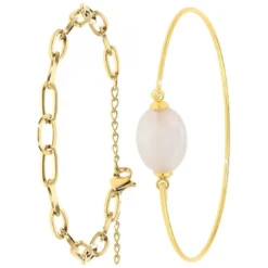So Charm BijouxBracelet Femme So Charm - B2369-DORE+B2492-ROSE - Bracelet Mode Doré