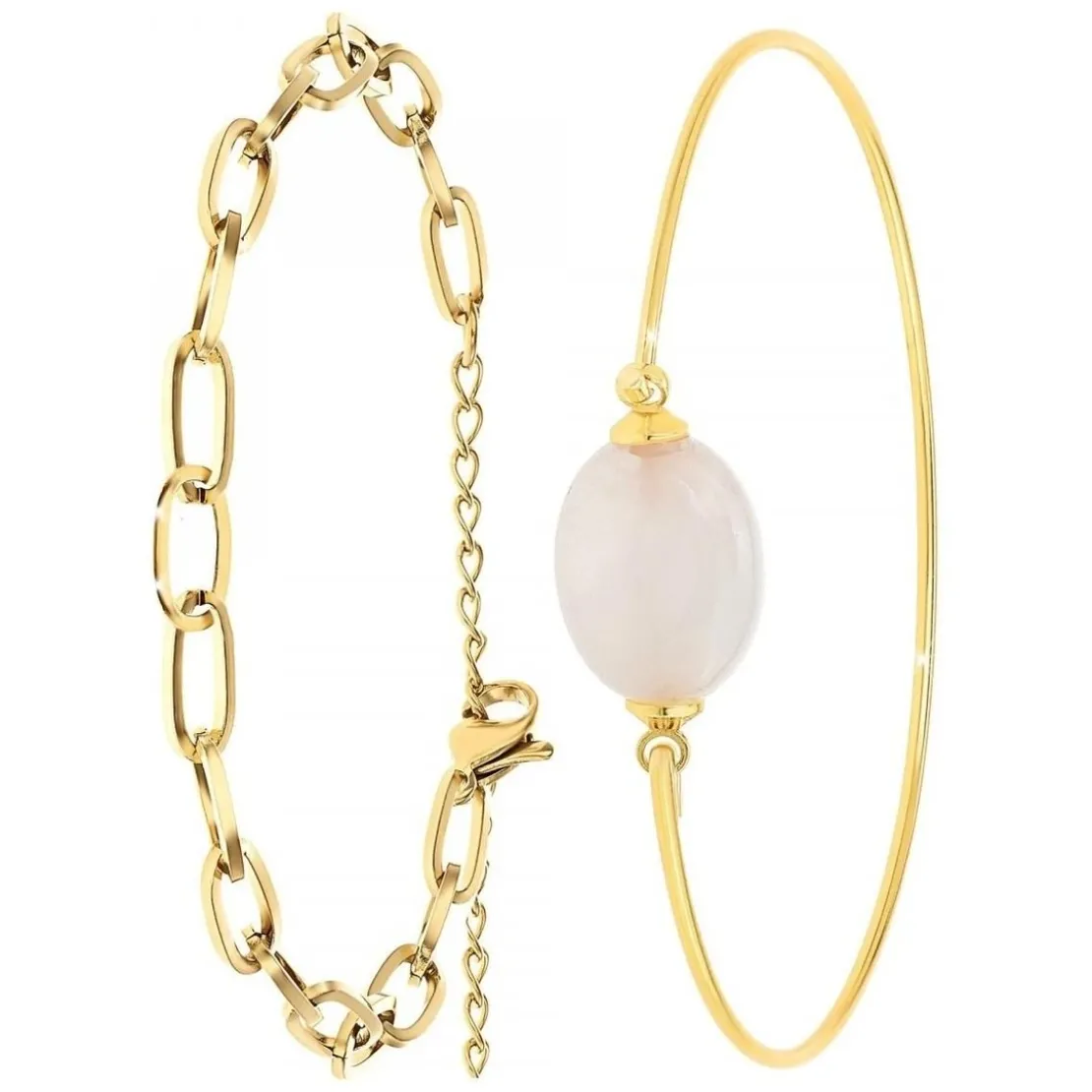 So Charm BijouxBracelet Femme So Charm - B2369-DORE+B2492-ROSE - Bracelet Mode Doré