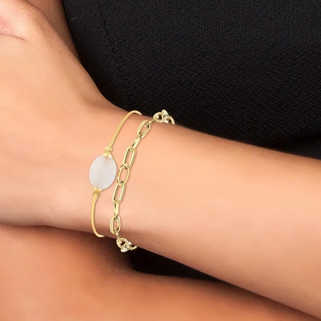 So Charm BijouxBracelet Femme So Charm - B2369-DORE+B2492-ROSE - Bracelet Mode Doré