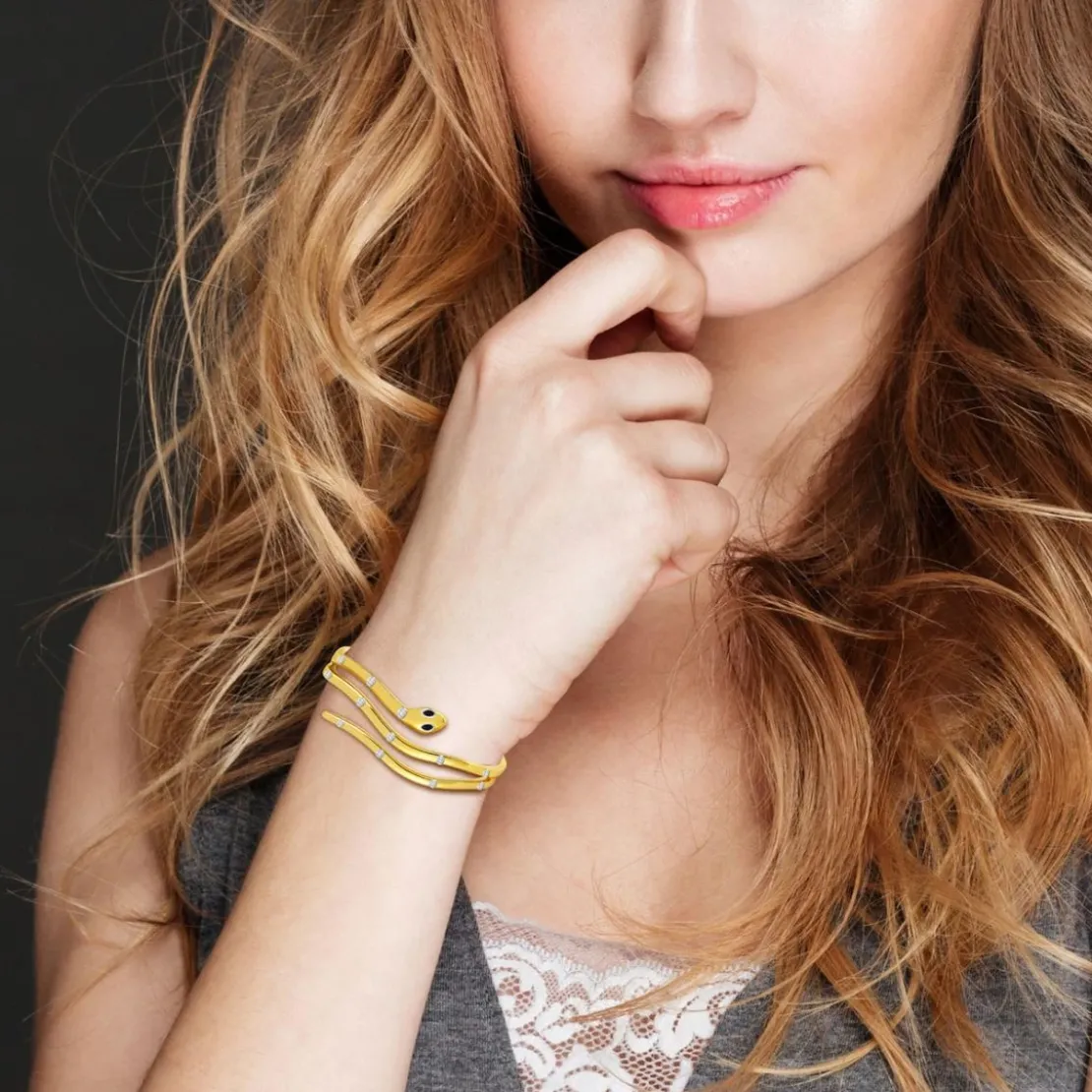 So Charm BijouxBracelet serpent par So Charm® ornée de cristaux Swarovski® BS2127-DORE