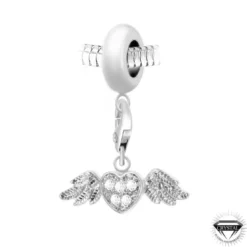 So Charm BijouxCharm perle Coeur ailé orné de cristaux Swarovski par SC Crystal Paris®