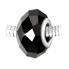So Charm BijouxCharm perle cristal noir à facettes et acier par SC Crystal