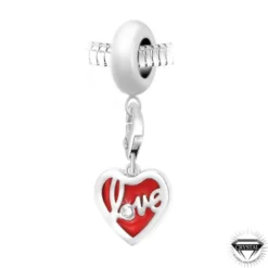 So Charm BijouxCharm perle love dans cœur orné de cristaux Swarovski par SC Crystal Paris®