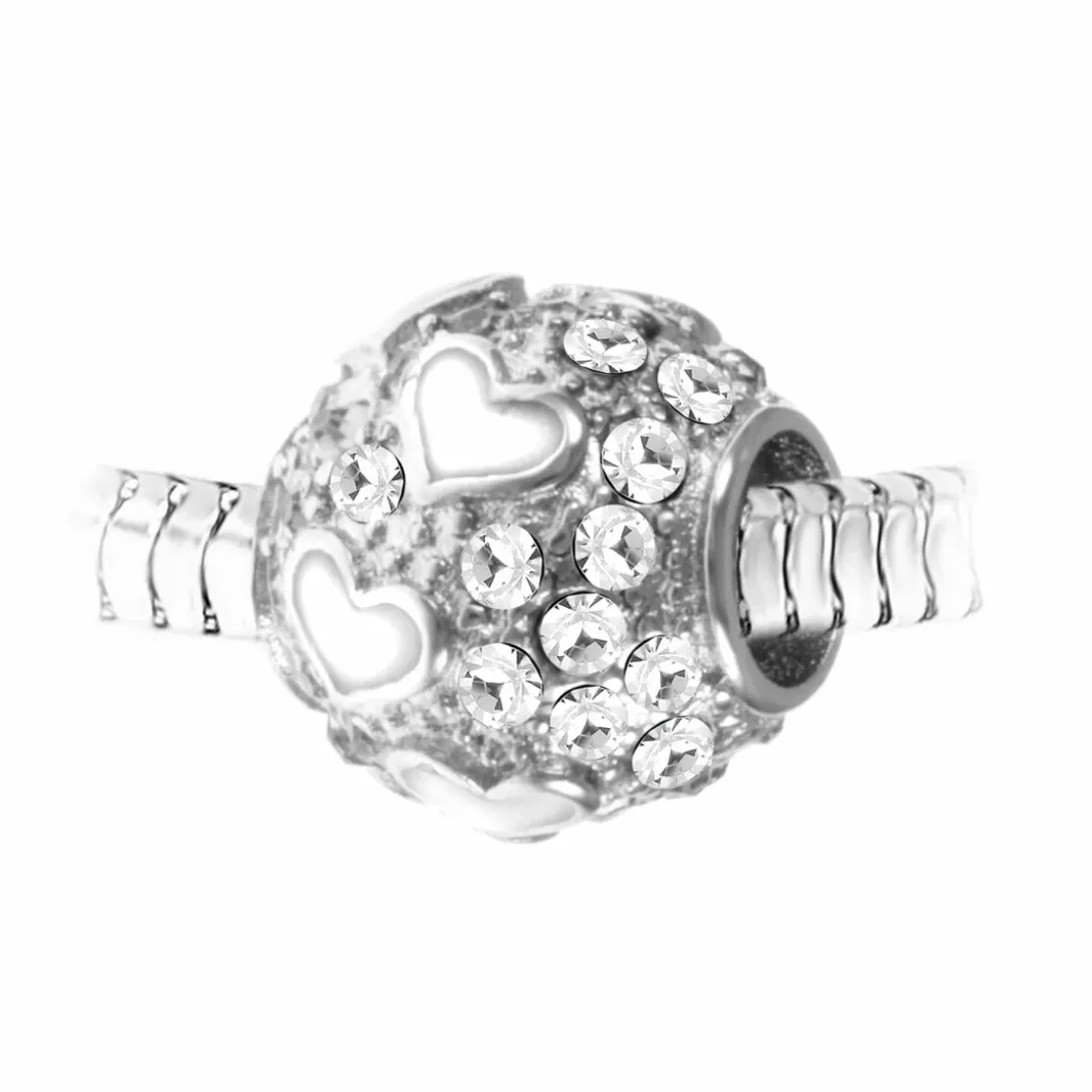 So Charm BijouxCharm perle orné de cristaux de Bohème par SC Crystal Argent