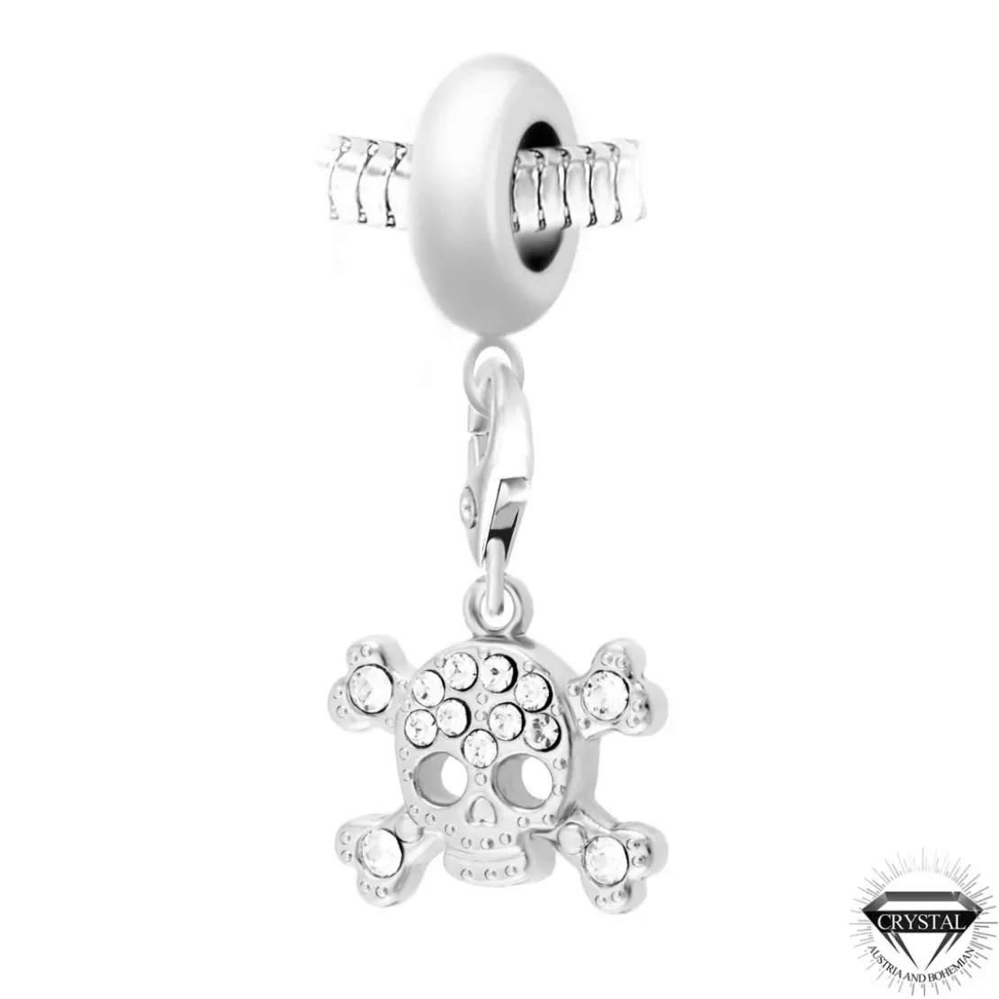 So Charm BijouxCharm perle Tête de Mort orné de cristaux Swarovski par SC Crystal Paris®