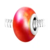 So Charm BijouxCharm perle verre nacrée rouge et acier par SC Crystal