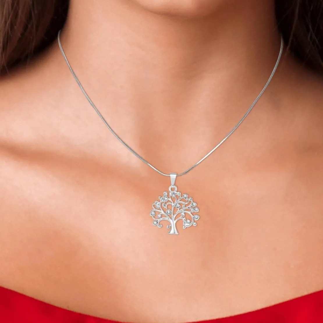 So Charm BijouxCollier arbre de vie par So Charm® ornée de cristaux Swarovski® BS2037-ARGENT-COLLIER