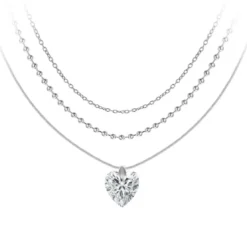 So Charm BijouxCollier coeur par So Charm® ornée de cristaux Swarovski® BS4393-CRYS-SN016+B2385-ARGENT+B2382-ARGENT