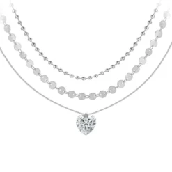 So Charm BijouxCollier coeur par So Charm® ornée de cristaux Swarovski® BS4410-CRYS-SN016+B2392-ARGENT+B2385-ARGENT