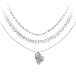 So Charm BijouxCollier coeur par So Charm® ornée de cristaux Swarovski® BS4399-CRYS-SN016+B2881-ARGENT+B2385-ARGENT