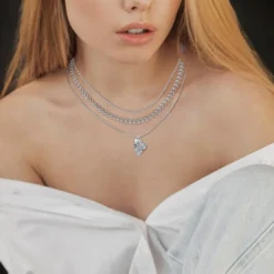 So Charm BijouxCollier coeur par So Charm® ornée de cristaux Swarovski® BS4399-CRYS-SN016+B2881-ARGENT+B2385-ARGENT