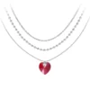 So Charm BijouxCollier coeur par So Charm® ornée de cristaux Swarovski® BS4393-SIAM-SN016+B2385-ARGENT+B2382-ARGENT