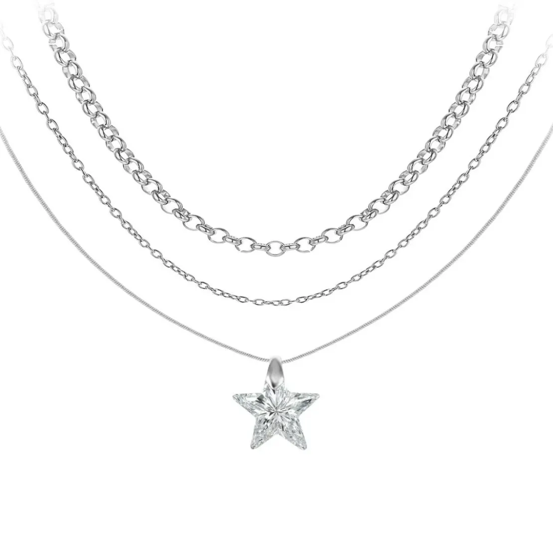 So Charm BijouxCollier et pendentif So Charm Argent Collier étoile par So Charm® ornée de cristaux Swarovski® BS4401-CRYS-SN016+B2378-ARGENT+B2382-ARGENT