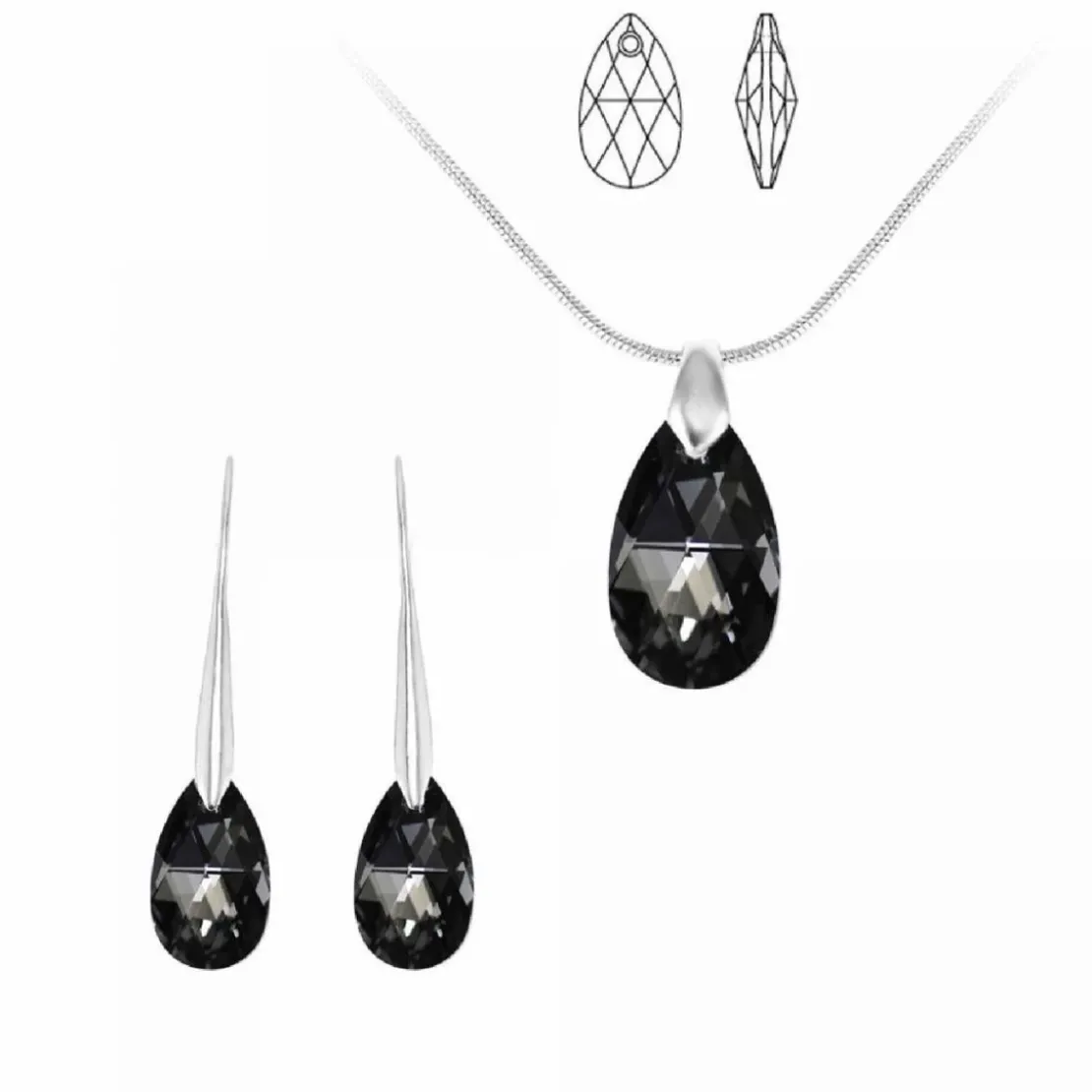So Charm BijouxCollier et pendentif So Charm cristal goutte noire - Collier Femme