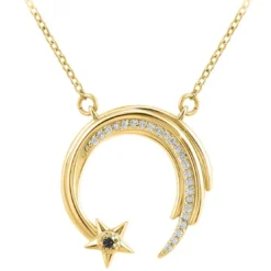 So Charm BijouxCollier Femme So Charm - BD3301-DORE-DIAMANT-NOIR - Collier Mode Doré