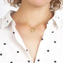 So Charm BijouxCollier Femme So Charm - BD3301-DORE-DIAMANT-NOIR - Collier Mode Doré