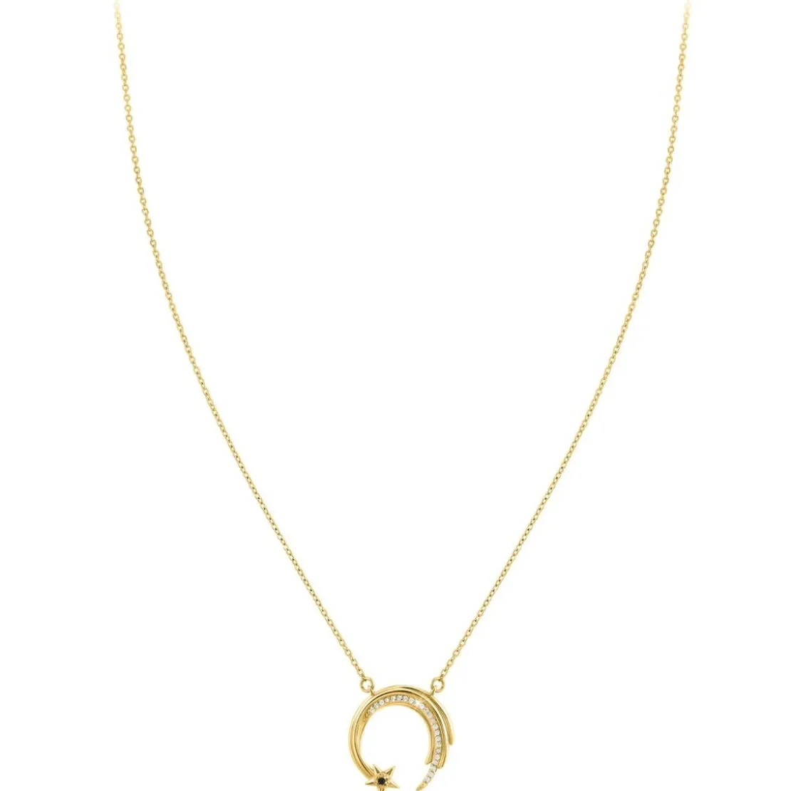 So Charm BijouxCollier Femme So Charm - BD3301-DORE-DIAMANT-NOIR - Collier Mode Doré