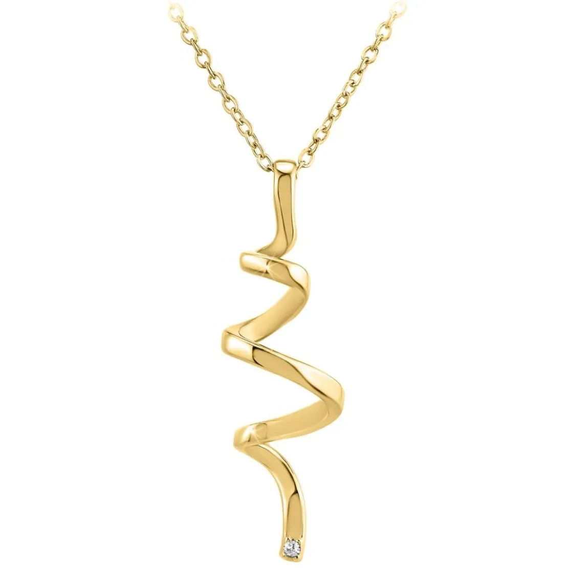 So Charm BijouxCollier Femme So Charm - BD1549-COLLIER-DORE-DIAMANT-BLANC - Collier Mode Doré