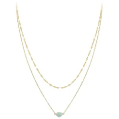 So Charm BijouxCollier Femme So Charm - B4277-DORE-AMAZONITE - Collier Mode Doré