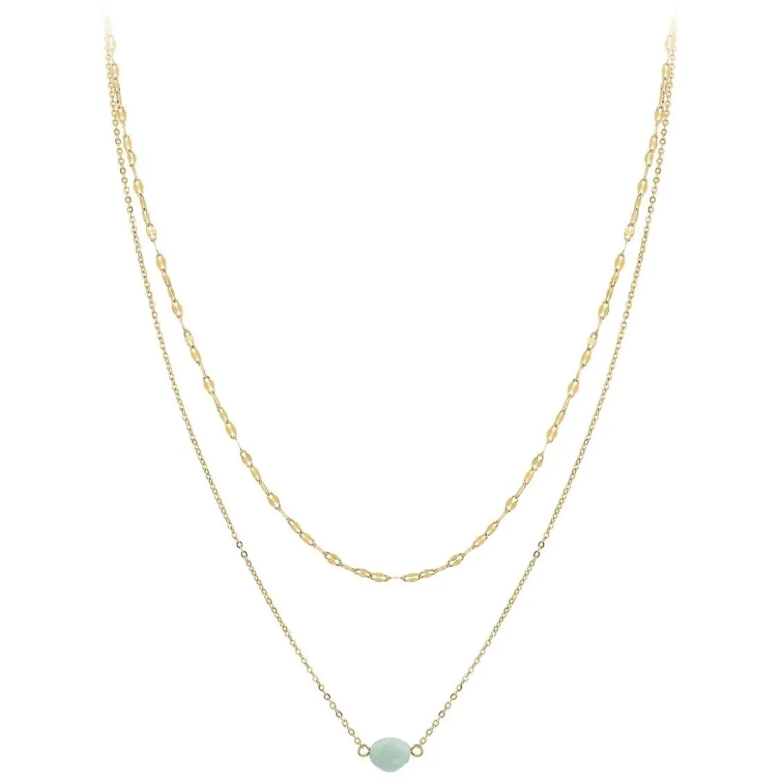 So Charm BijouxCollier Femme So Charm - B4277-DORE-AMAZONITE - Collier Mode Doré