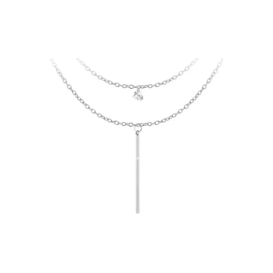 So Charm BijouxCollier Femme So Charm - B2274-ARGENT+B2382-ARGENT-10004-WHITE - Collier Mode Argenté