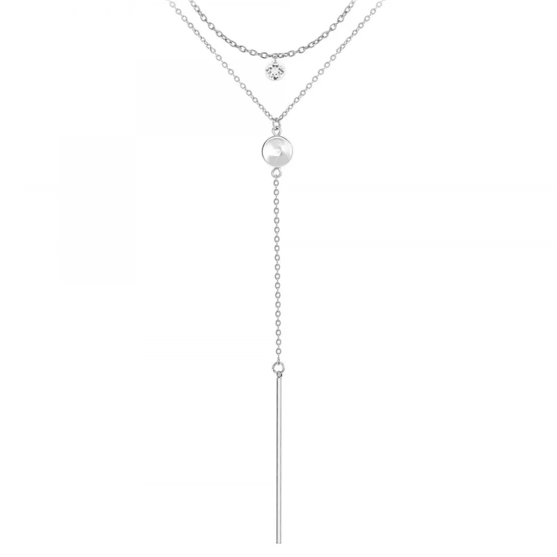 So Charm BijouxCollier Femme So Charm - B2276-ARGENT+B2382-ARGENT-10001-CRYS - Collier Mode Argenté