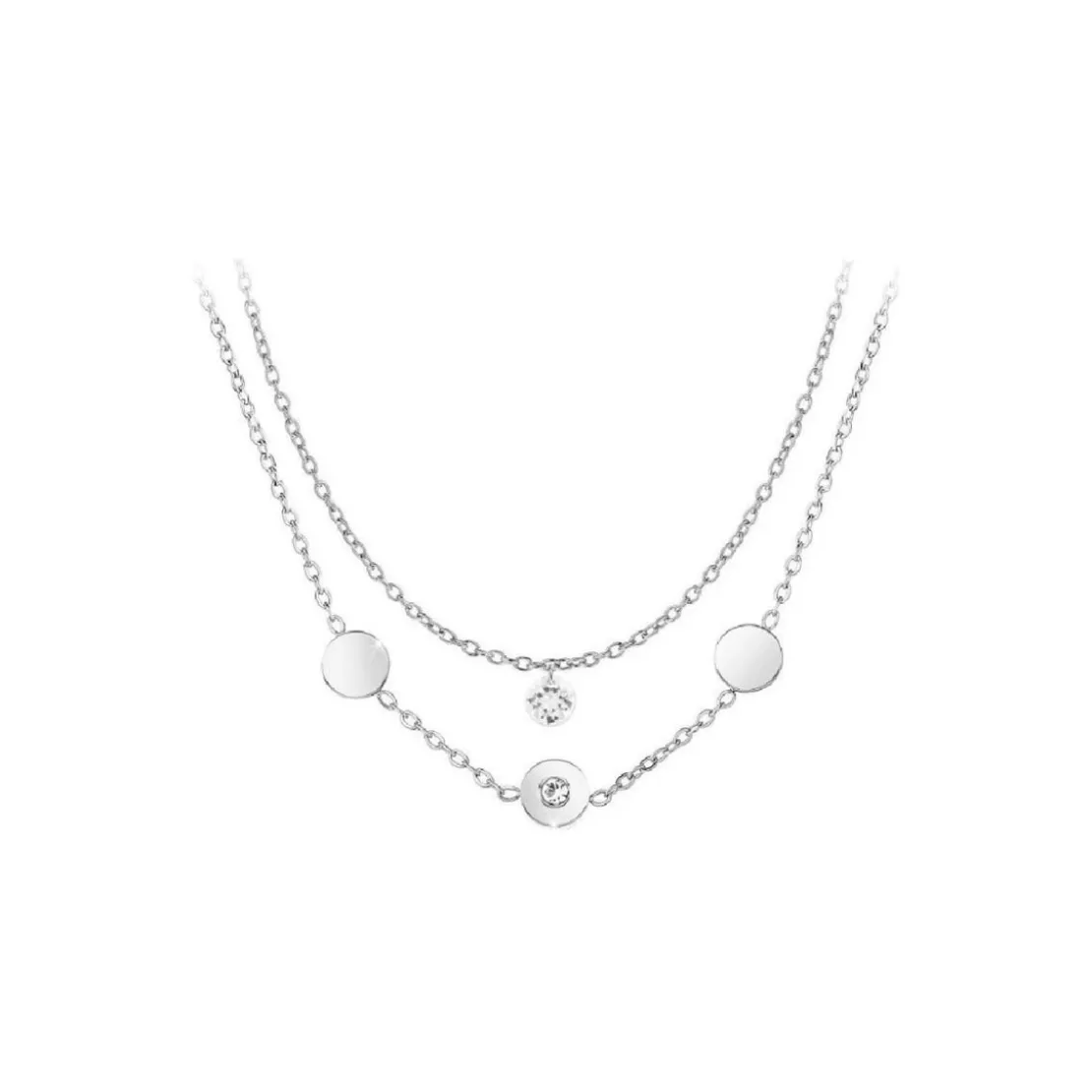 So Charm BijouxCollier Femme So Charm - B2411-ARGENT+B2382-ARGENT-10001-CRYS - Collier Mode Argenté