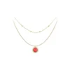 So Charm BijouxCollier Femme So Charm - B2126-ROUGE+B2370-DORE - Collier Mode Doré