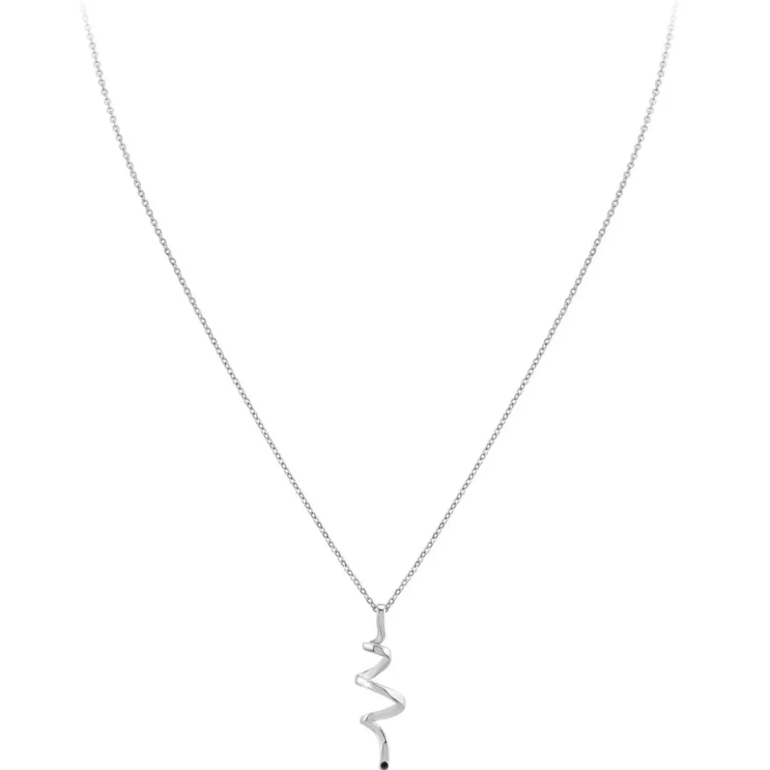 So Charm BijouxCollier Femme So Charm - BD1549-COLLIER-ARGENT-DIAMANT-NOIR - Collier Mode Argenté