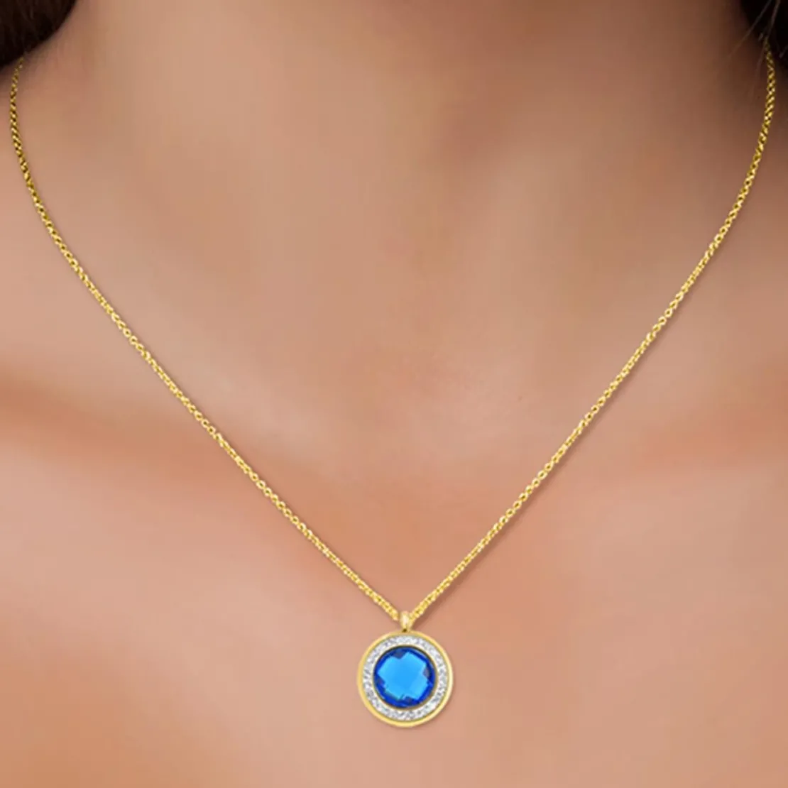 So Charm BijouxCollier Femme So Charm - B2126-BLEU - Collier Mode Doré