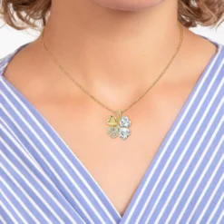 So Charm BijouxCollier Femme So Charm - B128-DORE-CRYS - Collier Trèfle Doré