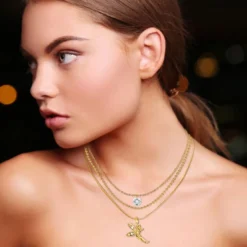 So Charm BijouxCollier fée par So Charm® ornée de cristaux Swarovski® BS065-SN022-CRYS+B2385-DORE+B2382-DORE-10001-CRYS