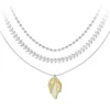 So Charm BijouxCollier feuille par So Charm® ornée de cristaux Swarovski® BS4408-GOSH-SN016+B2881-ARGENT+B2385-ARGENT