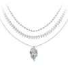 So Charm BijouxCollier feuille par So Charm® ornée de cristaux Swarovski® BS4408-CRYS-SN016+B2881-ARGENT+B2385-ARGENT