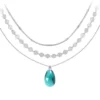 So Charm BijouxCollier goutte par So Charm® ornée de cristaux Swarovski® BS4395-EMER-SN016+B2392-ARGENT+B2387-ARGENT