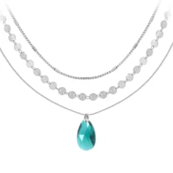 So Charm BijouxCollier goutte par So Charm® ornée de cristaux Swarovski® BS4395-EMER-SN016+B2392-ARGENT+B2387-ARGENT
