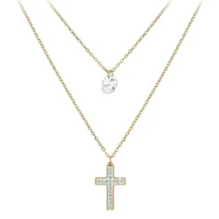 So Charm BijouxCollier multi rangs et croix par So Charm® ornée de cristaux Swarovski® BS2742-DORE