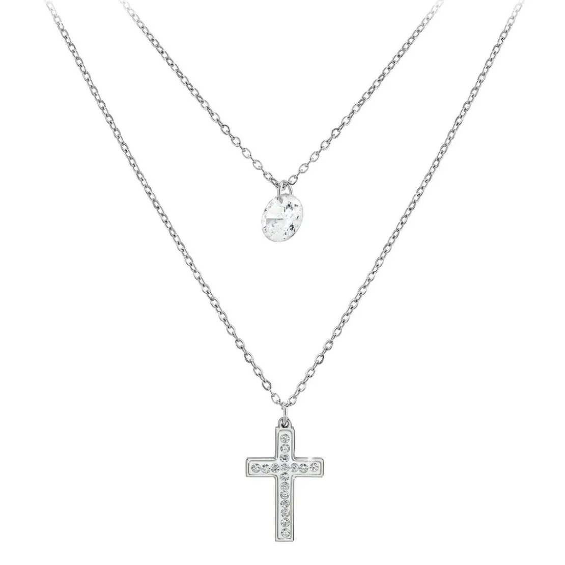 So Charm BijouxCollier multi rangs et croix par So Charm® ornée de cristaux Swarovski® BS2742-ARGENT
